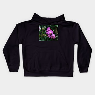 Pink Orchid Flowers Kids Hoodie